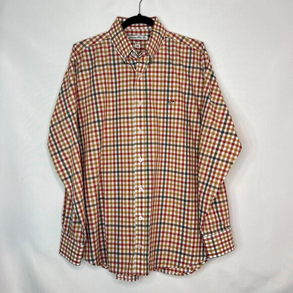 Mens Checkered Multicolor Southern Point Co Button Down Size Medium - Picture 1 of 10